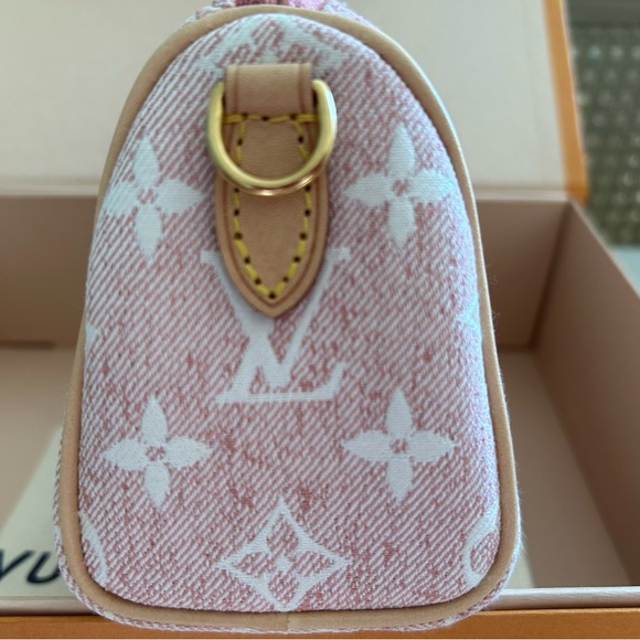 *NEW* Louis Vuitton Rose Pink Denim Nano Speedy - Picture 8 of 16